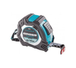 Рулетка Gross Magnetisch 32573, 8 м х 25 мм, обрезиненный корпус, зацеп с магнитом, атоматическая фиксация