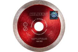 Диск отрезной алмазный сплошной Hilberg Hard Materials Ultra Thin HM502, 125х1,2х22,23 мм, керамогранит, керамическа, ультратонкий, сухой/мокрый рез