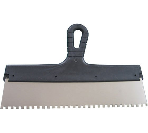 Шпатель зубчатый из нержавеющей стали Lux 1043158 с пластмассовой ручкой, 150 мм, зуб 8х8