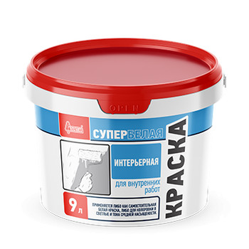 Краска Интерьерная Cупербелая Старатели, 9л
