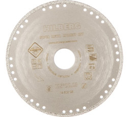 Диск отрезной алмазный сплошной Hilberg Super Metal Сorrect cut 502125, 125х1,5х22 мм, металл (черный, цветной), сухой рез