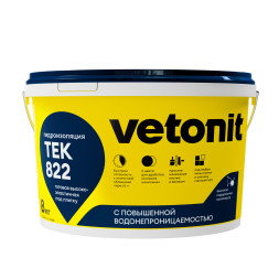 Мастика гидроизоляционная Vetonit тек 82, цвет серый, 8 кг