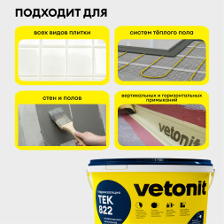 Мастика гидроизоляционная Vetonit тек 82, цвет серый, 8 кг