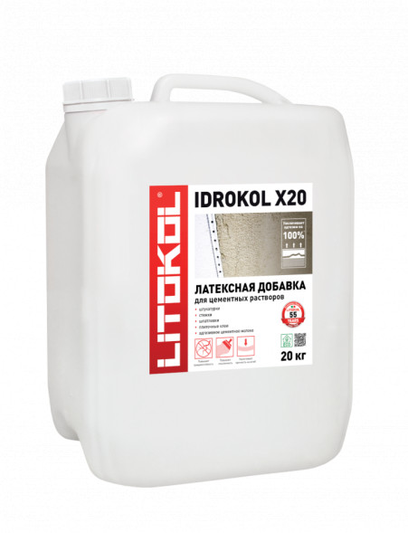 Латексная добавка Litokol Idrokol X20, канистра 20 кг