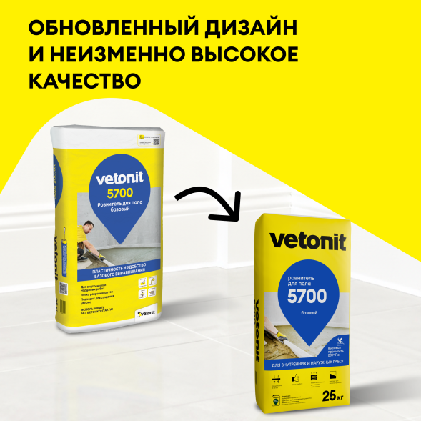 Базовый ровнитель Vetonit 5700, 25 кг
