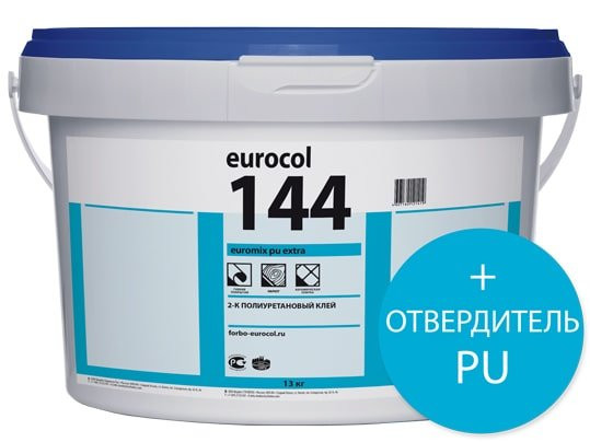 Клей контактный Eurocol 144 Euromix PU Multi 2К для напольных покрытий, с отвердителем, 8,1 кг