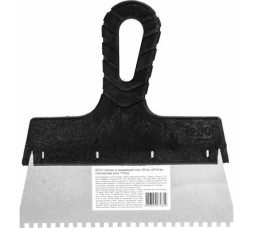 Шпатель зубчатый из нержавеющей стали Sparta 85155 с пластмассовой ручкой, 200 мм, зуб 4х4