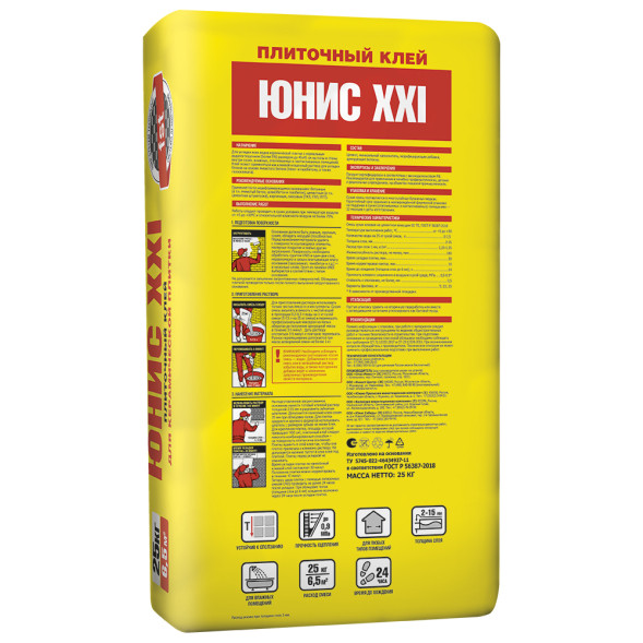 Клей плиточный Unis XXI экономичный, 25 кг