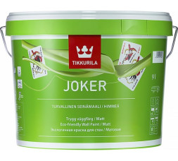 Краска водоэмульсионная JOKER гипоаллергенная, матовая (Base A), 9л "TIKKURILA" /G500