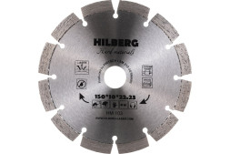 Диск отрезной алмазный сегментный Hilberg Hard Materials Laser HM103, 150х2,3х22 мм, армированный бетон, камень, сухой/мокрый рез