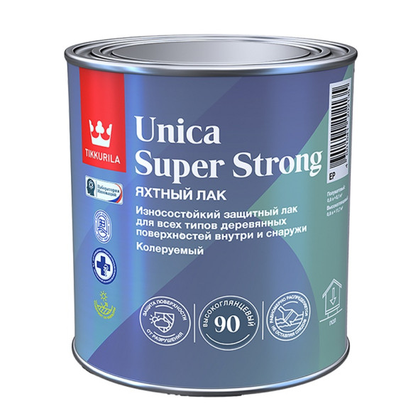 Лак яхтный Unica Super Strong 90 Tikkurila, 2,7 л